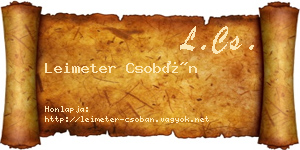 Leimeter Csobán névjegykártya